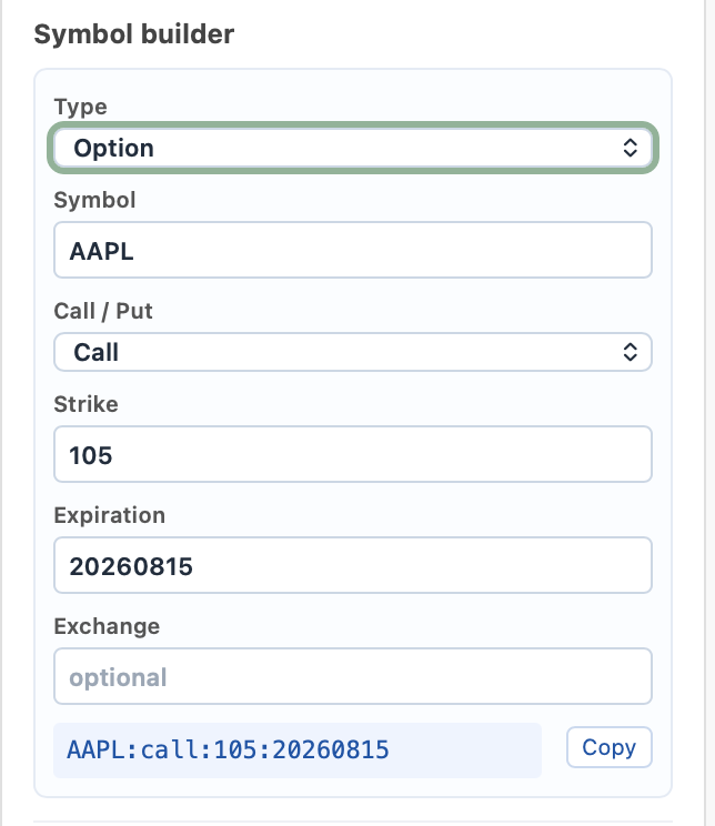 Symbol Builder product view